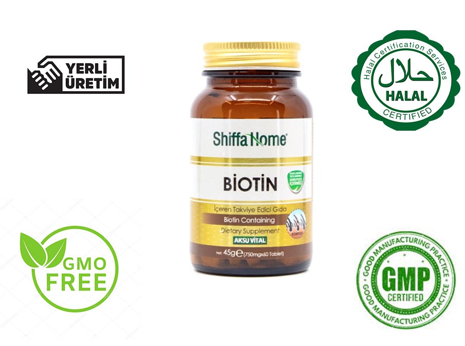 biotin-60-tablet-tabletler-shiffa-home- saç nakımı, Biotin Tablet - Görüntü 1