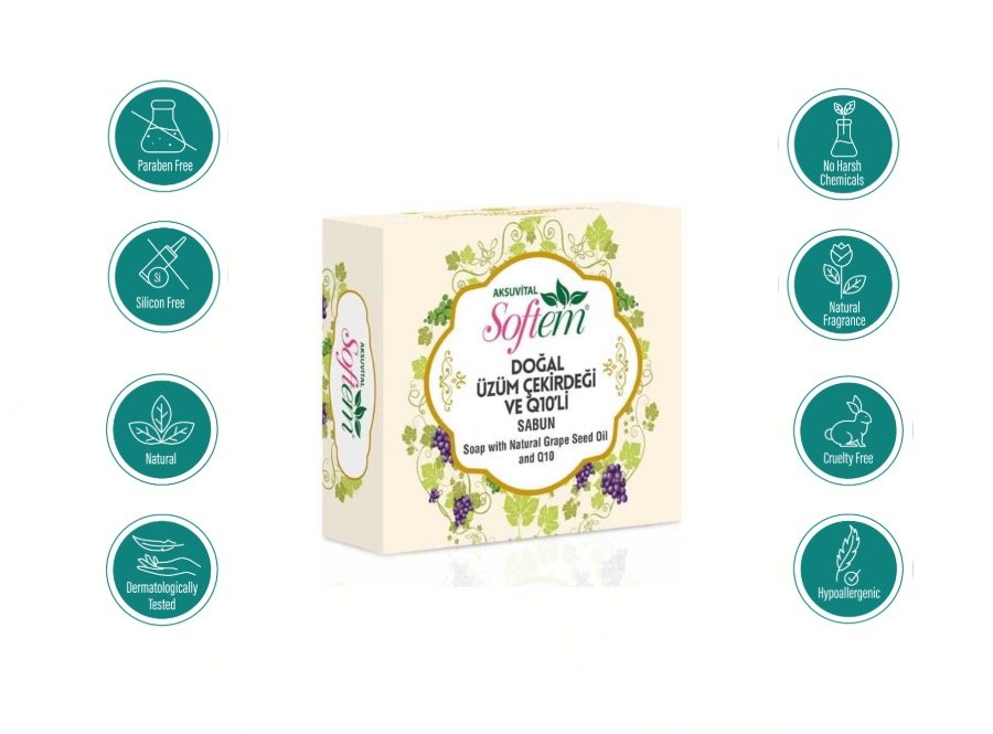 dogal-uzum-q10-sabun-130-gr-sabunlar-softem Üzüm Çekirdeği Yağı Q10 Sabun 130 gr. - Görüntü 1