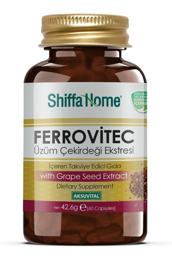 shiffa-home-ferrovitec-uzum-cekirdegi-ekstesi-demir-kapsul Ferrovitec Üzüm Çekirdeği Ekstresi Kapsül - Görüntü 1