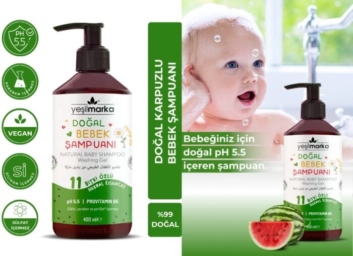 Yeşilmarka Doğal Bebek Şampuanı - Karpuz Kokulu 400 ml - Görüntü 2